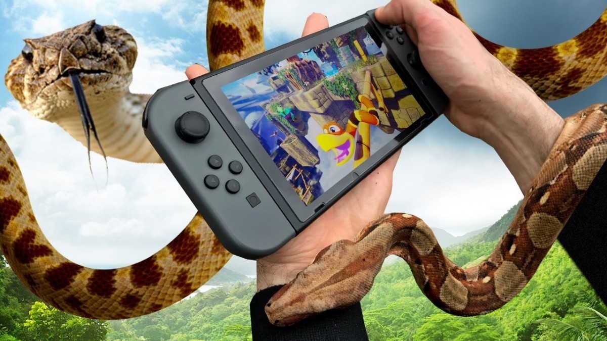 Artistry in Games Heres-A-Nintendo-Switch-With-A-Real-Snake-Crawling-On-It-Up-At-Noon-Live Here's A Nintendo Switch With A Real Snake Crawling On It - Up At Noon Live! News  Xbox One Up At Noon un UAN switch Sumo Digital Snake Pass rare puzzle platformer PC Nintendo Switch IGN games feature #ps4  