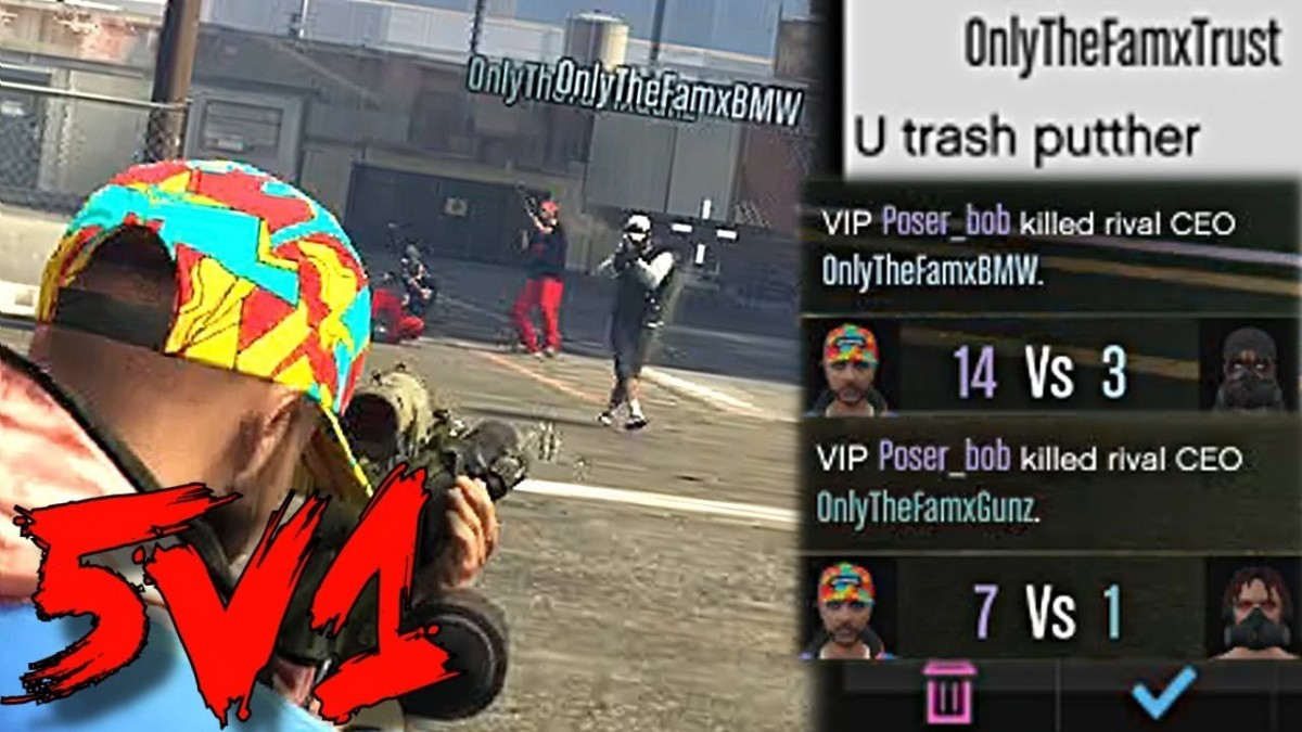 5 gta update 5 (GTA Tryhards Freemode Pathetic 5v1 HUMILIATES 5 5 Level